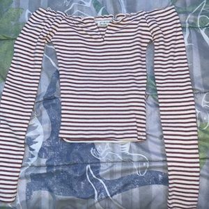 white with red strip top